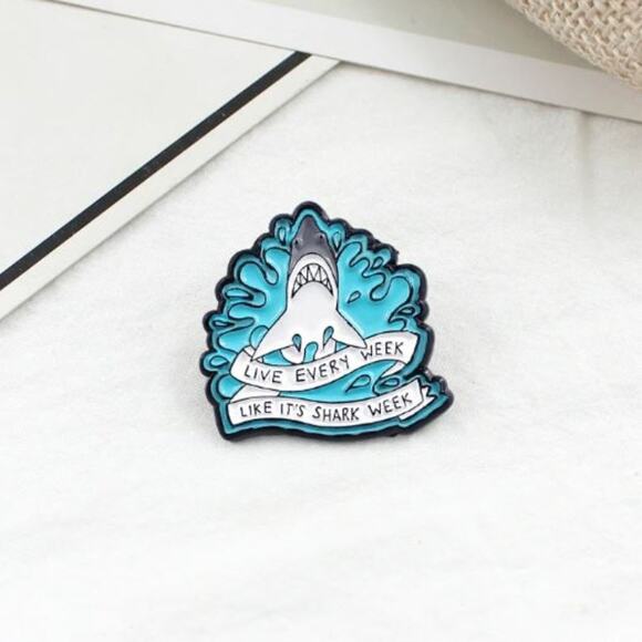 Live Every Week Like It's Shark Week Pin Brooch - Picture 1 of 4